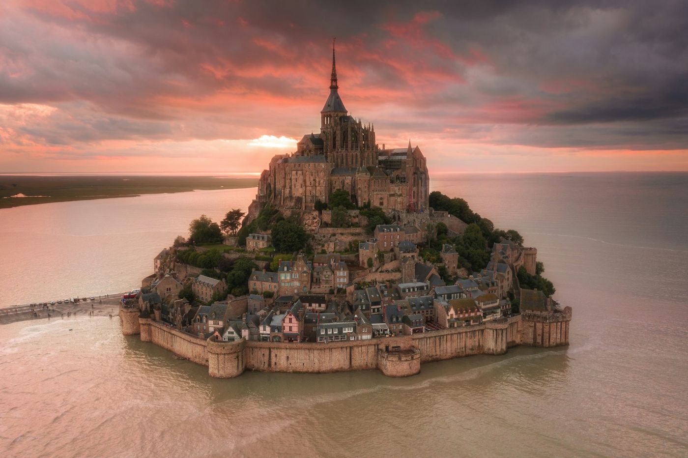 Mont-Saint-Michel silhouette across the bay